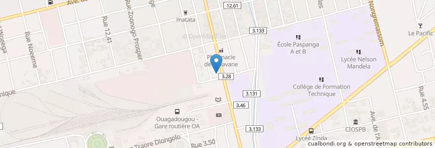 Mapa de ubicacion de Gare STKK en بورکینافاسو, Centre, Kadiogo, اوآگادوگو.