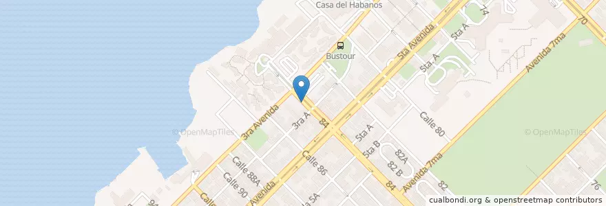 Mapa de ubicacion de cafetería en Cuba, Havana, Playa.