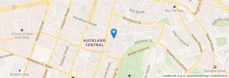 Mapa de ubicacion de Sushi Pac en New Zealand, Auckland, Waitematā.