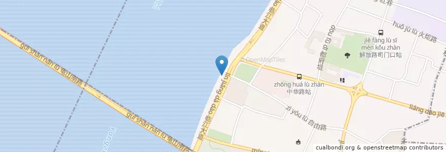 Mapa de ubicacion de 中華路2號碼頭 en 中国, 湖北省, 武汉市, 武昌区, 中华路街道.
