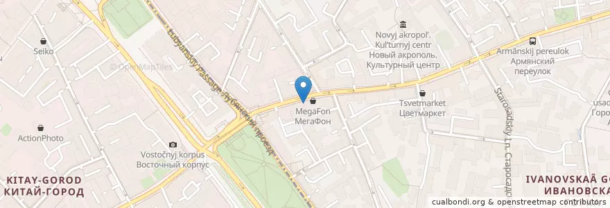 Mapa de ubicacion de Даблби en 러시아, Центральный Федеральный Округ, Москва, Центральный Административный Округ.
