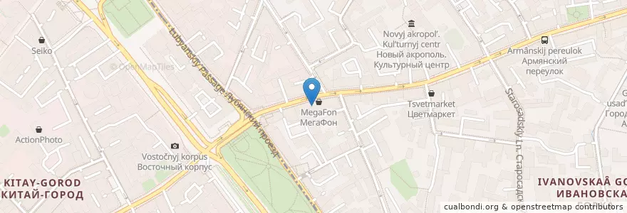 Mapa de ubicacion de Гастромаркет на Маросейке en Россия, Центральный Федеральный Округ, Москва, Центральный Административный Округ.