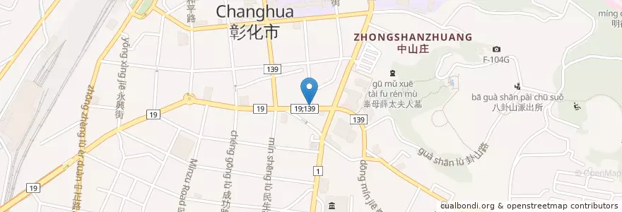 Mapa de ubicacion de 晶采牙醫 en تايوان, مقاطعة تايوان, مقاطعة تشانغوا, 彰化市.