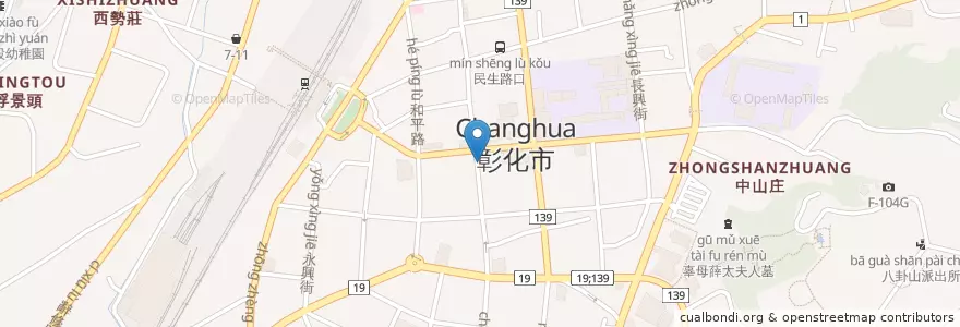 Mapa de ubicacion de 天空藍咖啡 en Тайвань, Тайвань, Чжанхуа, Чжанхуа.