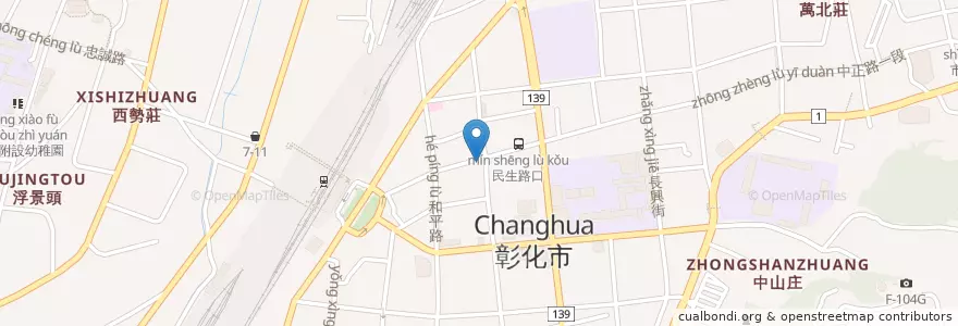 Mapa de ubicacion de 健麗牙科診所 en Тайвань, Тайвань, Чжанхуа, Чжанхуа.
