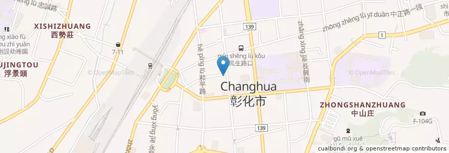 Mapa de ubicacion de 張文宗小兒科，內科 en Tayvan, 臺灣省, Changhua, 彰化市.
