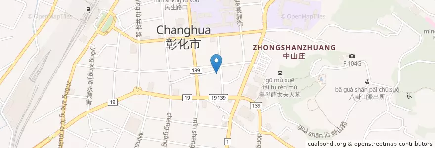 Mapa de ubicacion de 曾記食堂 en تايوان, مقاطعة تايوان, مقاطعة تشانغوا, 彰化市.