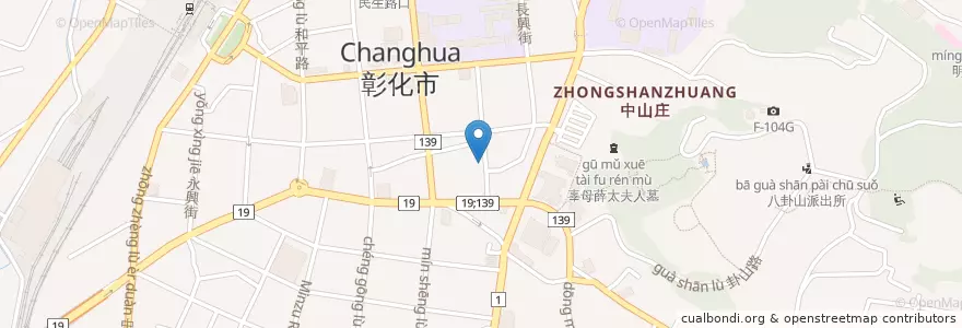 Mapa de ubicacion de 阿正爌肉飯 en Tayvan, 臺灣省, Changhua, 彰化市.