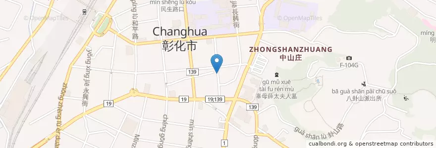 Mapa de ubicacion de 特製咖哩飯 en Taiwán, Provincia De Taiwán, Condado De Changhua, 彰化市.