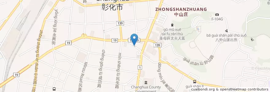 Mapa de ubicacion de 9最拉麵 en Tayvan, 臺灣省, Changhua, 彰化市.