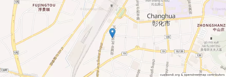 Mapa de ubicacion de 祥順素食 en Tayvan, 臺灣省, Changhua, 彰化市.