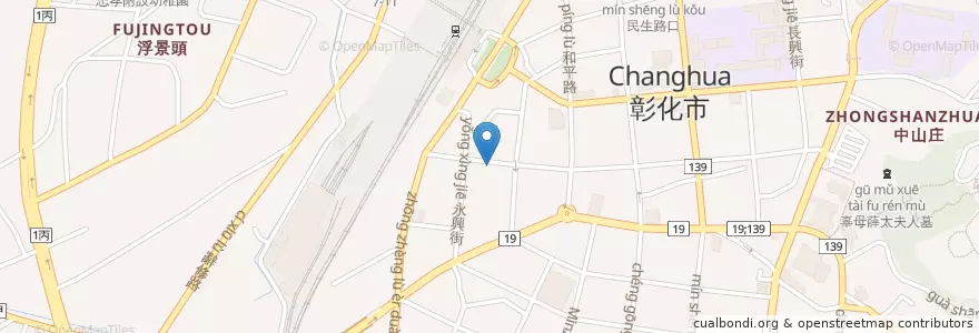 Mapa de ubicacion de 舞鏡咖啡 en تايوان, مقاطعة تايوان, مقاطعة تشانغوا, 彰化市.