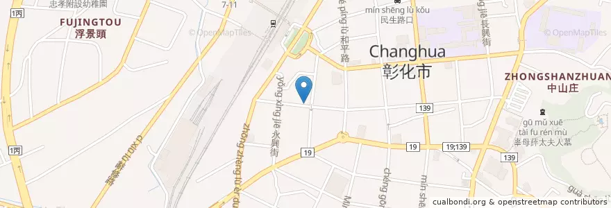 Mapa de ubicacion de 越南美食 en تايوان, مقاطعة تايوان, مقاطعة تشانغوا, 彰化市.