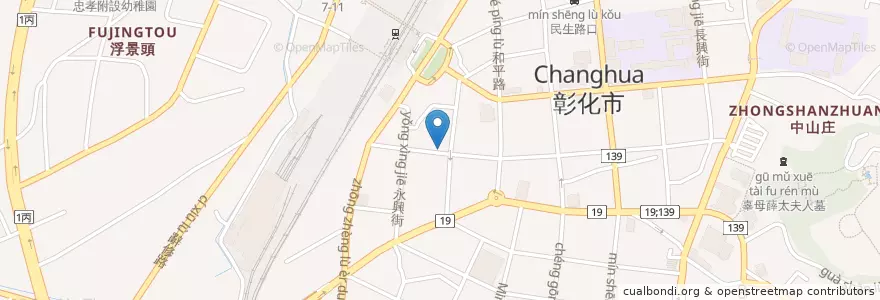Mapa de ubicacion de 印尼美食 en 臺灣, 臺灣省, 彰化縣, 彰化市.