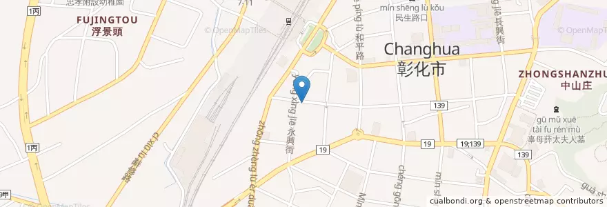 Mapa de ubicacion de 尚展素食 en Taiwan, Taiwan Province, Changhua County, Zhanghua City.