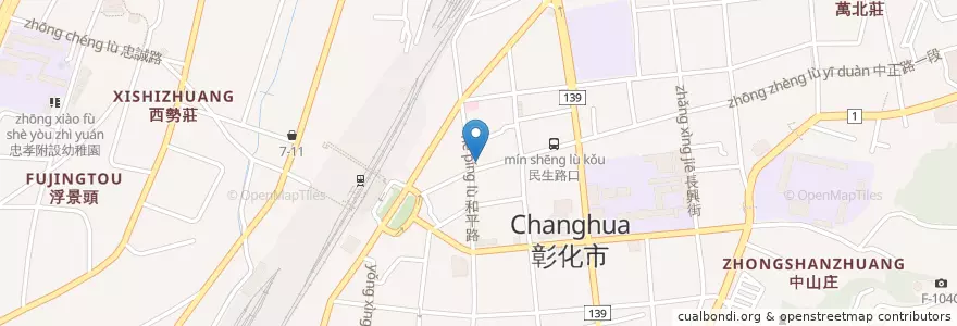 Mapa de ubicacion de 雞大爺炸雞 en Тайвань, Тайвань, Чжанхуа, Чжанхуа.