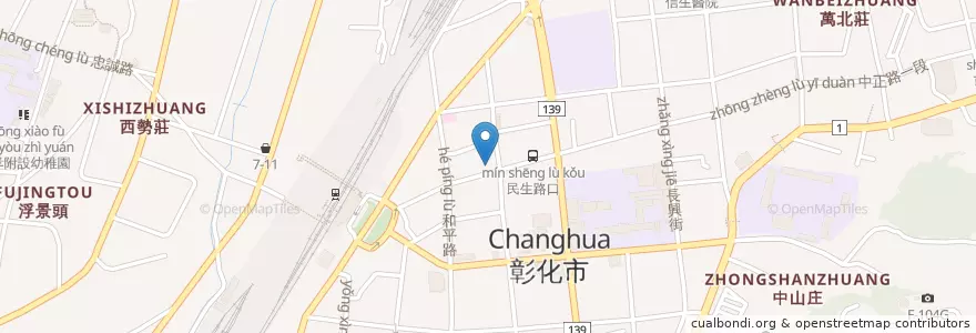 Mapa de ubicacion de ummi 印尼料理 en Taiwan, 臺灣省, Changhua, 彰化市.