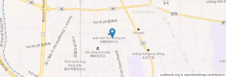 Mapa de ubicacion de 林家的店 en Taiwan, Taiwan, Landkreis Changhua, 員林市.