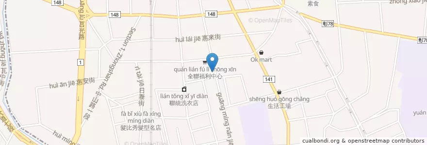 Mapa de ubicacion de 仁安堂 en تايوان, مقاطعة تايوان, مقاطعة تشانغوا, 員林市.