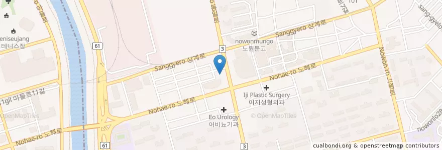 Mapa de ubicacion de 스타벅스 en کره جنوبی, سئول, 노원구, 상계6·7동.