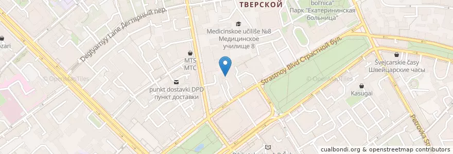 Mapa de ubicacion de Вермутерия en Rusland, Centraal Federaal District, Moskou, Центральный Административный Округ, Тверской Район.