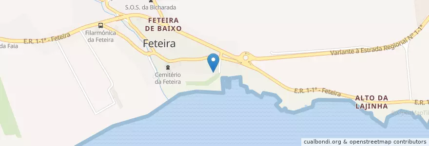 Mapa de ubicacion de Churrascão Restaurante Salgueirinha en البرتغال, Faial, Horta, Feteira.