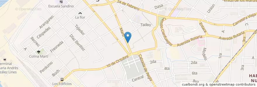Mapa de ubicacion de Logia Orden José de la luz y caballero en 古巴, La Habana, Regla.