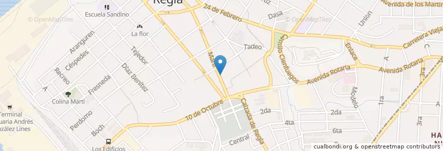 Mapa de ubicacion de Cafetería El dichoso en Küba, La Habana, Regla.