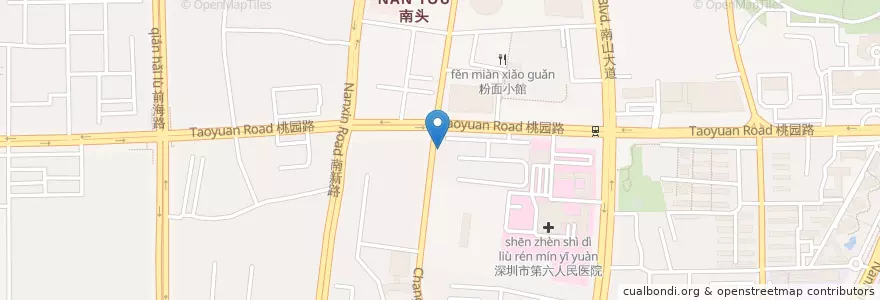 Mapa de ubicacion de 四方麵莊 en China, Guangdong, Shenzhen, Nanshan District, Nantou Sub-District.