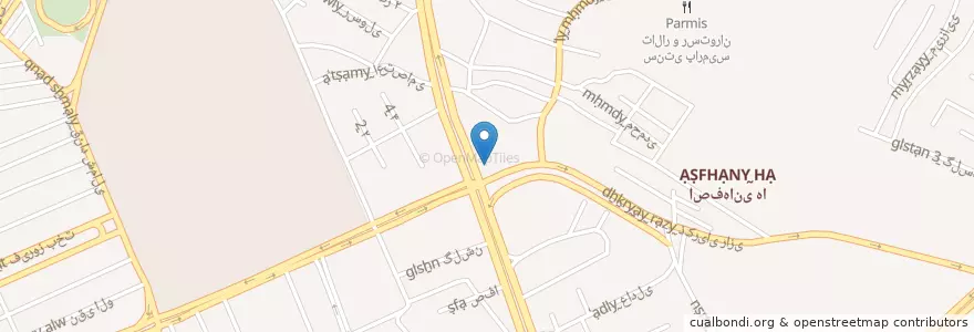 Mapa de ubicacion de دبیرستان نمونه دولتی شهید بهشتی en イラン, アルボルズ, شهرستان کرج, بخش مرکزی شهرستان کرج, کرج.