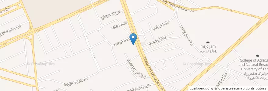 Mapa de ubicacion de بانک کشاورزی en ایران, استان البرز, شهرستان کرج, بخش مرکزی شهرستان کرج, کرج.