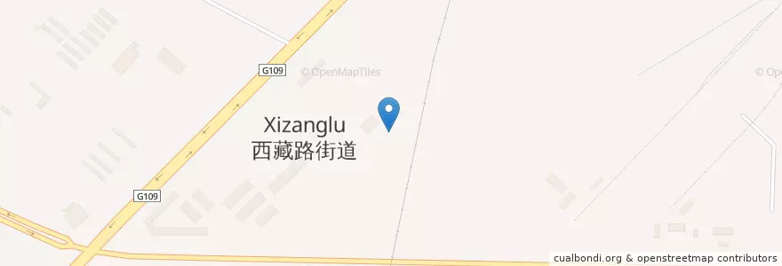 Mapa de ubicacion de 西藏路街道 en 中国, 青海省, 海西モンゴル族チベット族自治州, 格尔木市, 郭勒木德镇, 西藏路街道.