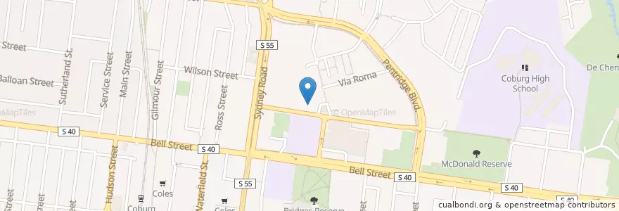 Mapa de ubicacion de Coburg Children's Centre en Australien, Victoria, City Of Moreland.