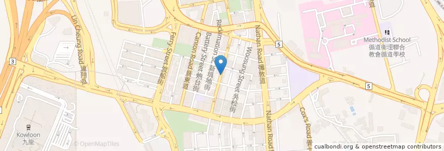Mapa de ubicacion de 新良友快餐店 en 중국, 광둥성, 홍콩, 가우룽, 신제, 油尖旺區 Yau Tsim Mong District.