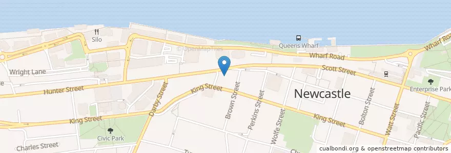 Mapa de ubicacion de The Lucky Hotel en Australia, New South Wales, Newcastle City Council, Newcastle-Maitland.