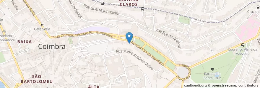 Mapa de ubicacion de Casa da Massa en 葡萄牙, Centro, Baixo Mondego, Coimbra, Coimbra, Sé Nova, Santa Cruz, Almedina E São Bartolomeu.