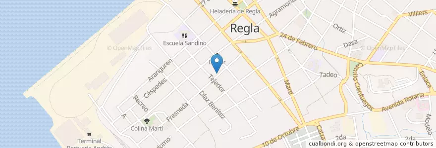Mapa de ubicacion de El caimán en کوبا, La Habana, Regla.
