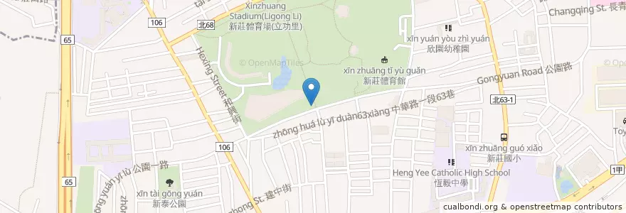 Mapa de ubicacion de 新莊國民運動中心 en Taiwán, Nuevo Taipéi, 新莊區.