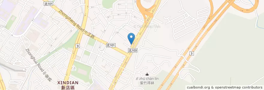 Mapa de ubicacion de 中興中正路口 en 臺灣, 新北市, 新店區.