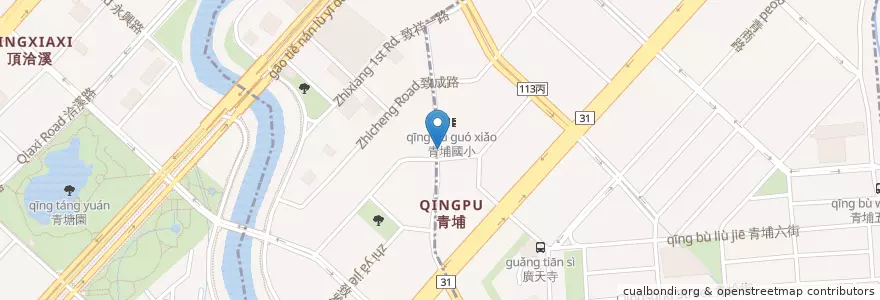 Mapa de ubicacion de 青埔國小 en 臺灣, 桃園市, 中壢區.