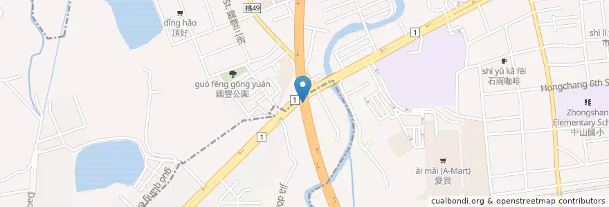 Mapa de ubicacion de 茄明里集會所 en 타이완, 타오위안 시, 바더 구.