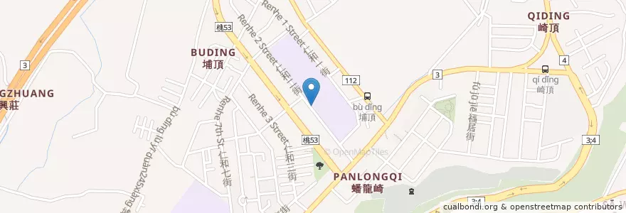 Mapa de ubicacion de 仁和國小 en 臺灣, 桃園市, 大溪區.
