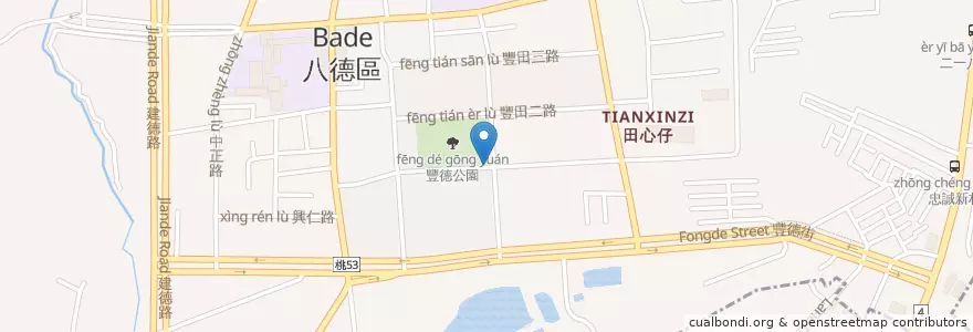 Mapa de ubicacion de 豐德公園 en 臺灣, 桃園市, 大溪區, 八德區.
