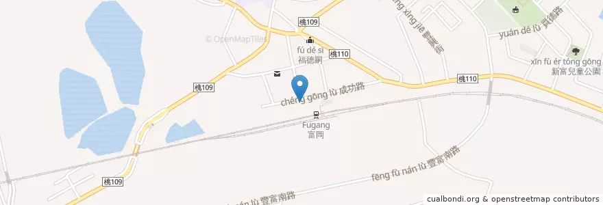 Mapa de ubicacion de 富岡車站 en Taiwan, 桃園市, 楊梅區.
