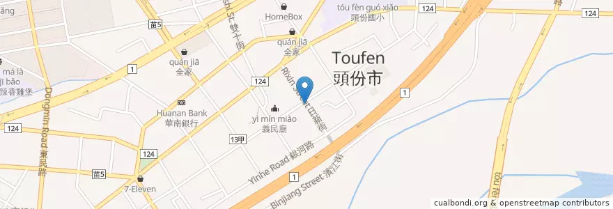 Mapa de ubicacion de 苗栗客運頭份站 en Тайвань, Тайвань, Мяоли, 頭份市.
