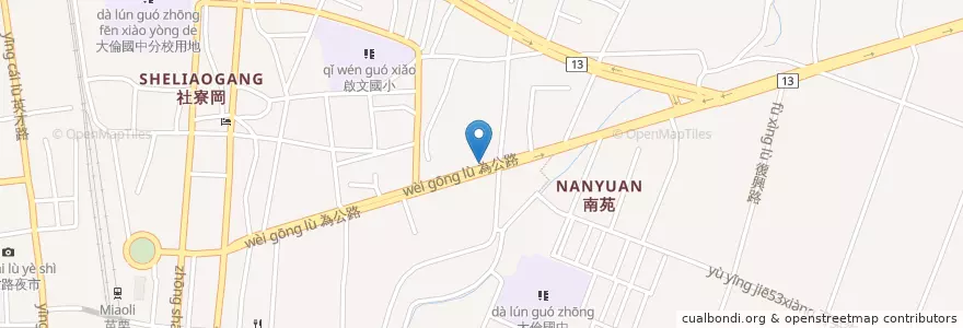 Mapa de ubicacion de 北苗康園 en Taiwan, 臺灣省, 苗栗縣, 苗栗市.