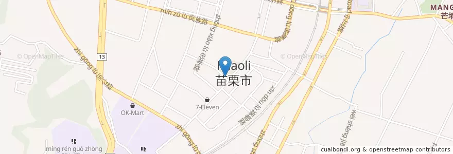 Mapa de ubicacion de 苗栗市公所 en 臺灣, 臺灣省, 苗栗縣, 苗栗市.