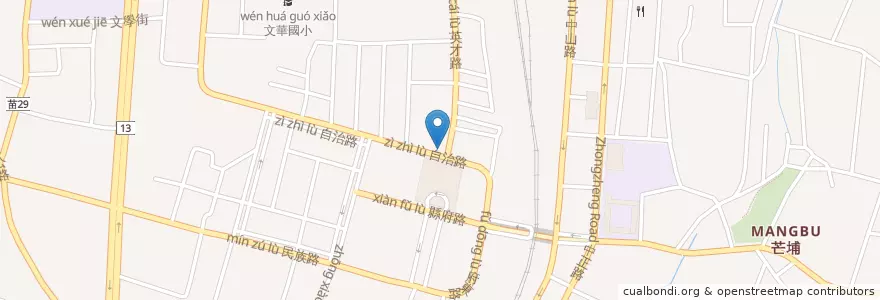 Mapa de ubicacion de 苗栗縣立圖書館 en Tayvan, 臺灣省, 苗栗縣, 苗栗市.