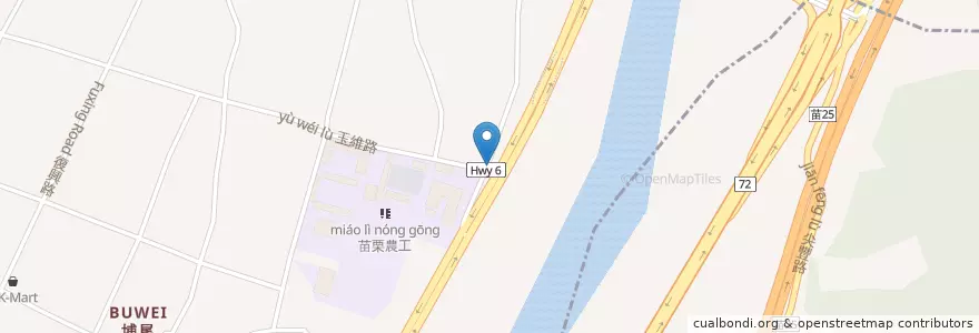 Mapa de ubicacion de 苗栗農工 en Taiwan, Provincia Di Taiwan, Contea Di Miaoli.