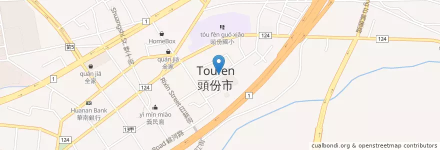 Mapa de ubicacion de 頭份市公所 en 타이완, 타이완성, 먀오리 현, 터우펀시.